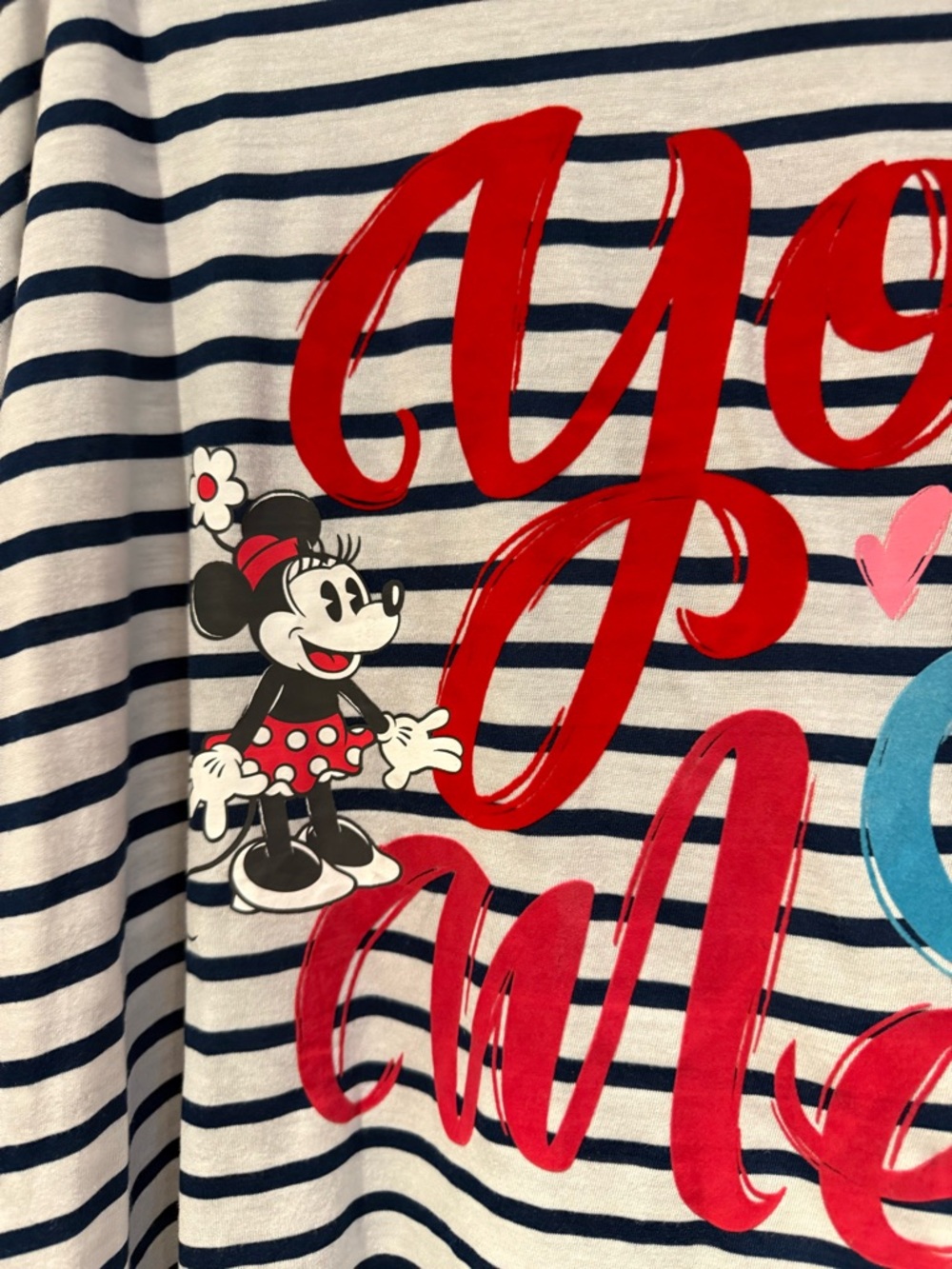Disney Navy & White Striped 'You & Me' Mickey Minnie Long Sleeve Tee - Picture 2 of 8